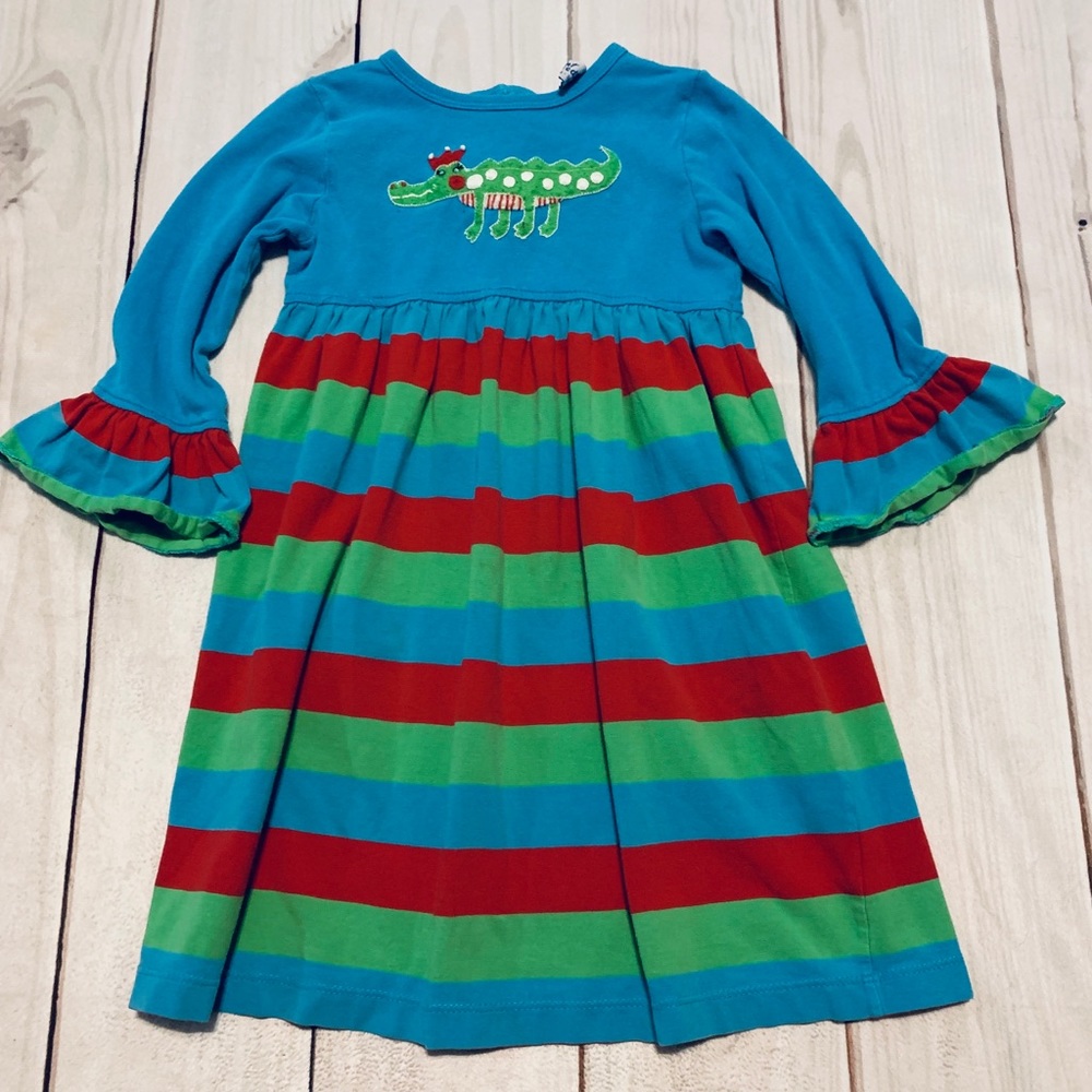 Colorful Alligator Striped Dress